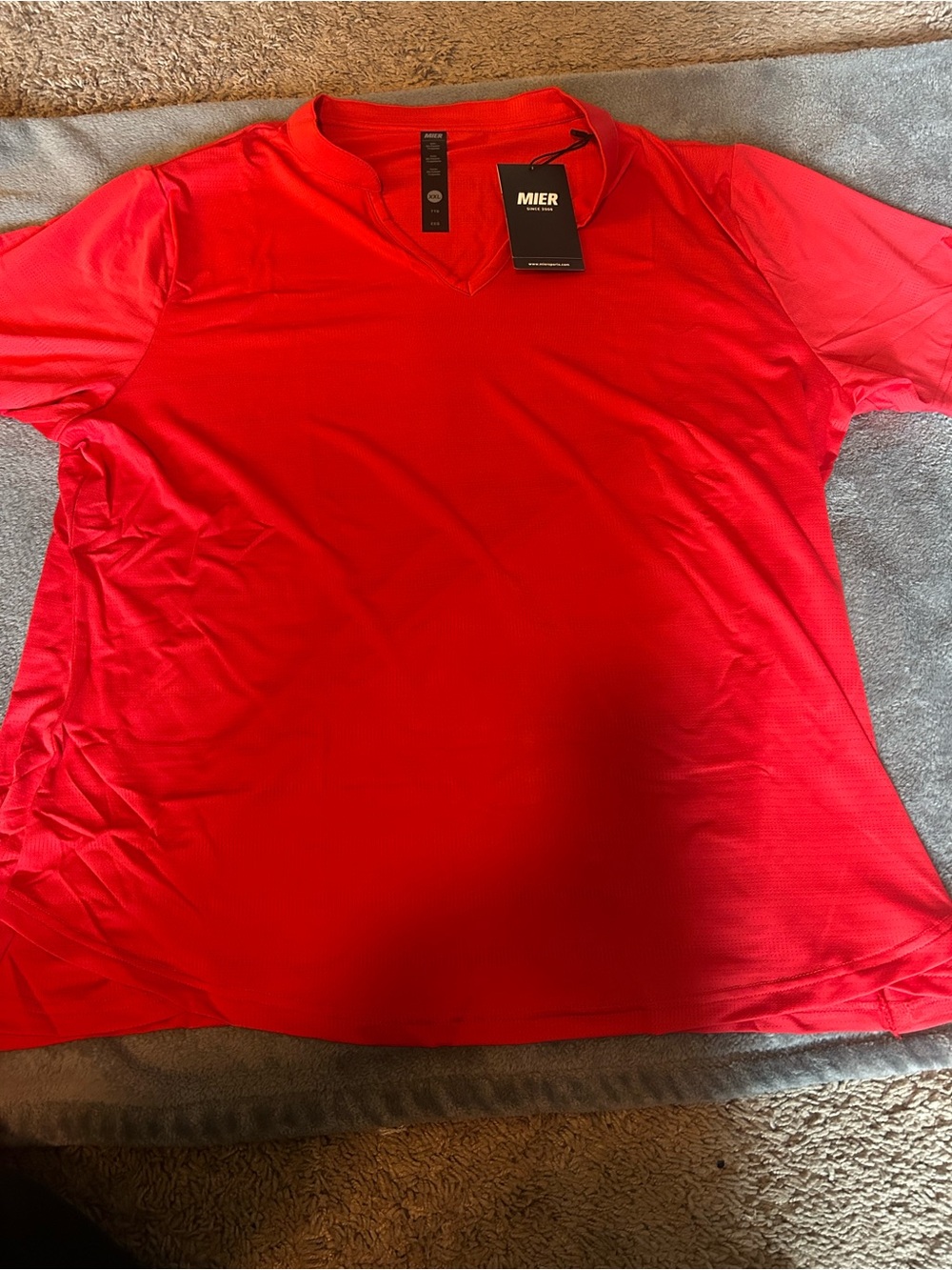 MIER Womens Golf Polo Shirt Red Women's V-Neck Active Top